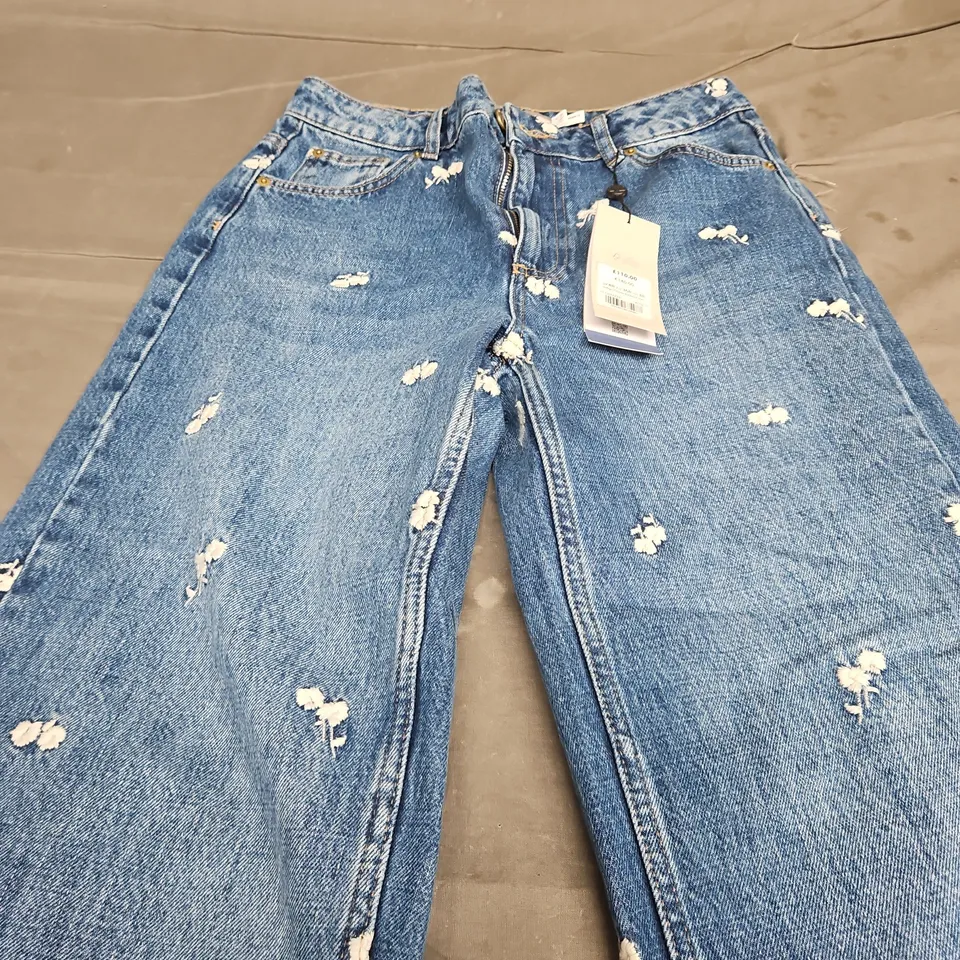 MINT VELVET INDIGO FLOWER RELAXED JEAN - UK 8R