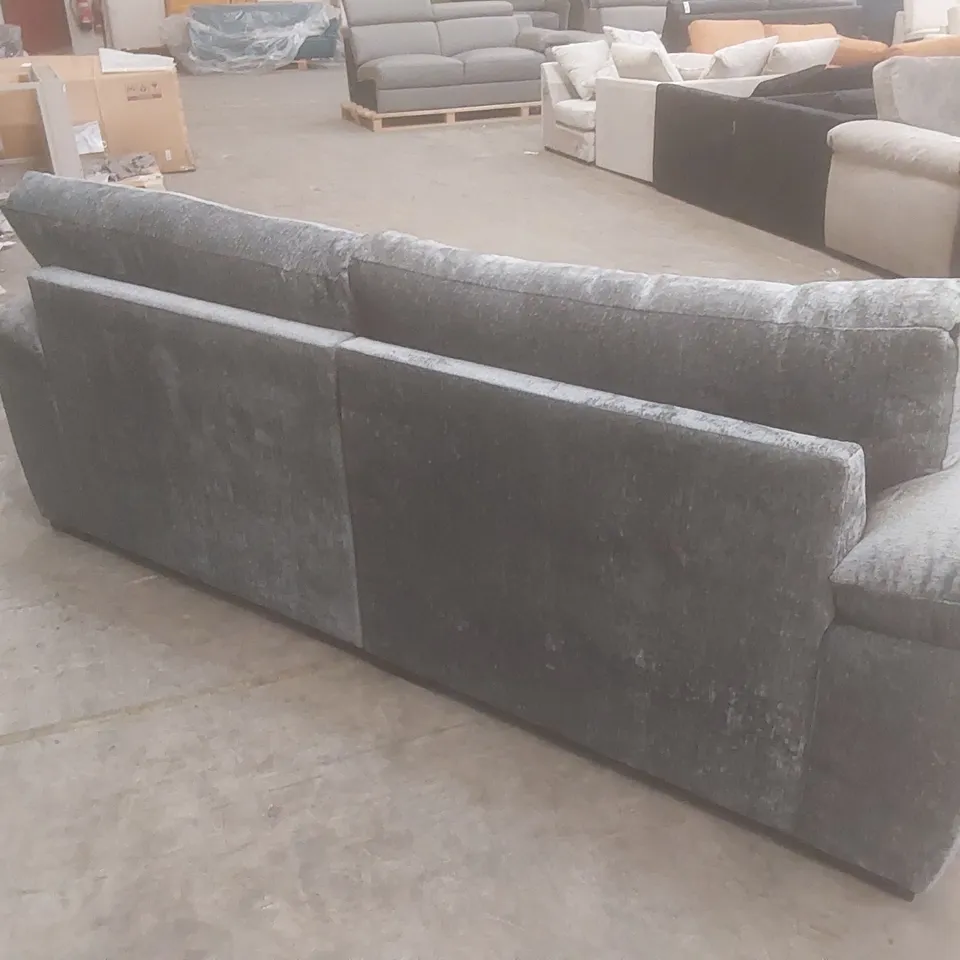 DESIGNER SALERNO 4 SEATER FABRIC UPHOLSTERED SOFA