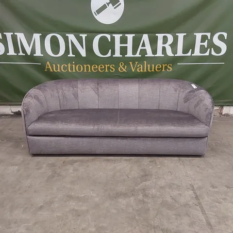 QUALITY DESIGNER BRIDGITTE 3 SEATER UPHOLSTERED SOFA - GREY