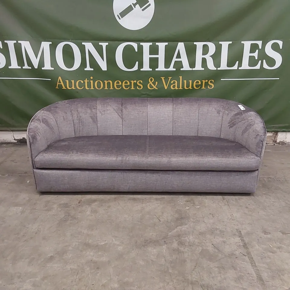 QUALITY DESIGNER BRIDGITTE 3 SEATER UPHOLSTERED SOFA - GREY