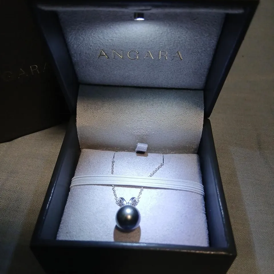 ANGARA PEARL PENDANT NECKLACE – DARK TAHITIAN-STYLE PEARL IN PRESENTATION BOX