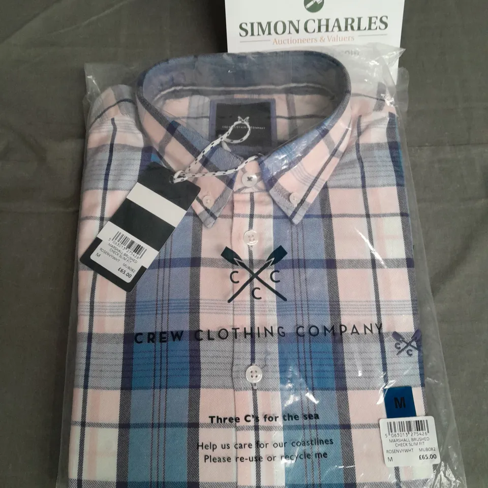 BAGGED CREW CLOTHING MARSHALL BRUSHED CHECK SLIM FIT CHECK SHIRT - M
