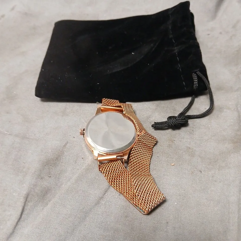 L.A BANUS ROSE GOLD TONE MESH BRACELET LADIES' WATCH WITH GREEN DIAL