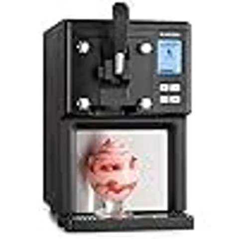 KLARSTEIN SWEET SUNDAE- ICE CREAM MACHINE, 1.5 LITRES, WITH SELF-COOLING COMPRESSOR, 200 WATTS, DISPENSING SYSTEM, 3 HOUR AUTO-COOLING FUNCTION, AUTOMATIC CLEANING SYSTEM, STAINLESS STEEL, BLACK