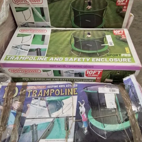 LOT OF 3 10FT SPORTS POWER TRAMPOLINES