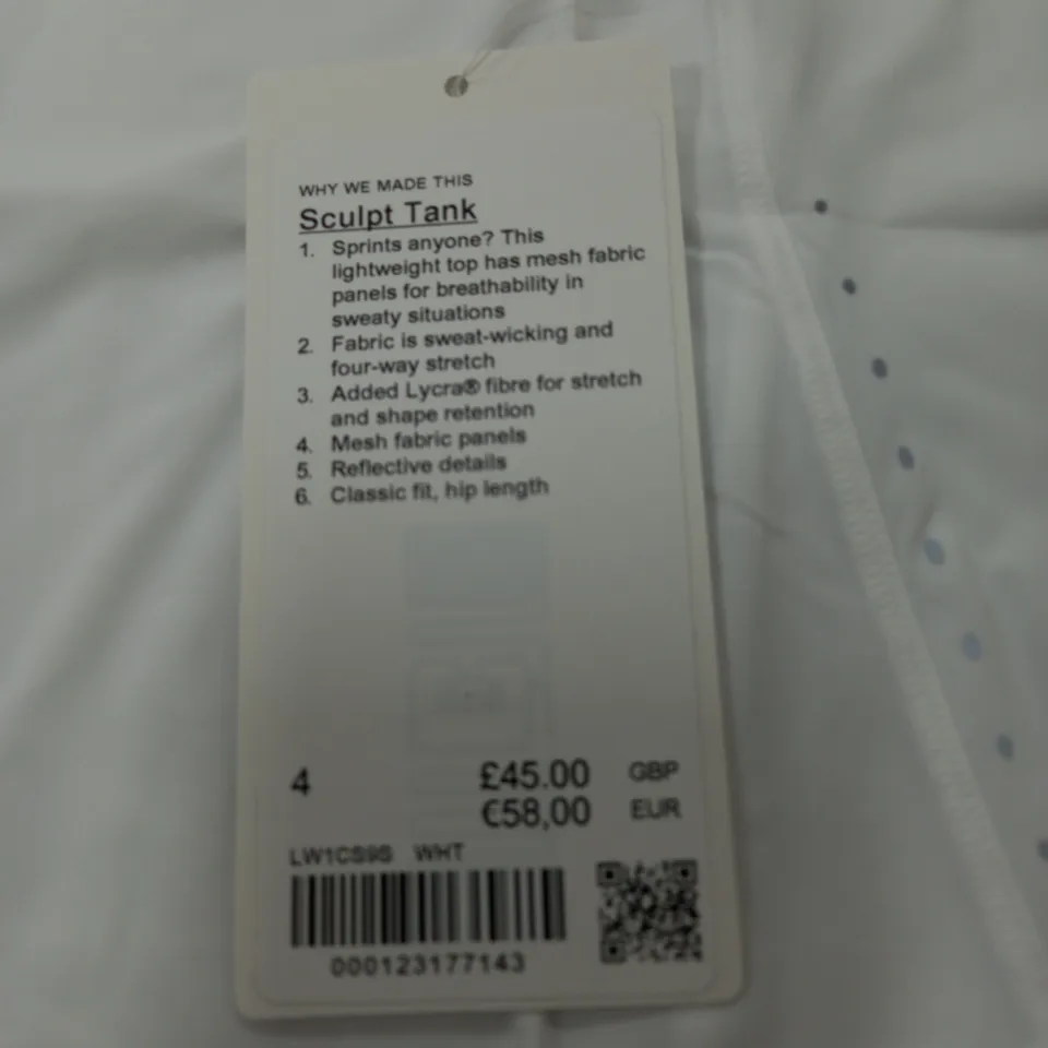 LULULEMON SCULPT TANK TOP IN WHITE - 4