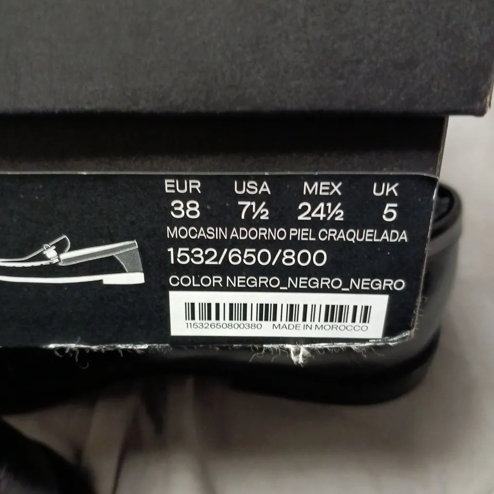 MASSIMO DUTTI MEN'S BLACK PATENT LEATHER LOAFERS – UK 5 (EU 38)