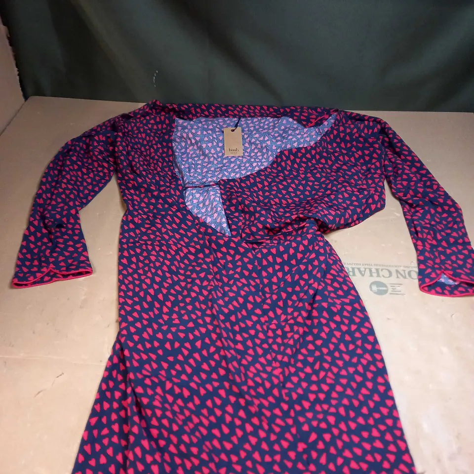 HUSH MEGHAN MIDI WRAP DRESS SIZE 14