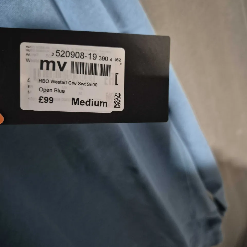 HUGO BOSS OPEN BLUE SWEATSHIRT – UK MEDIUM