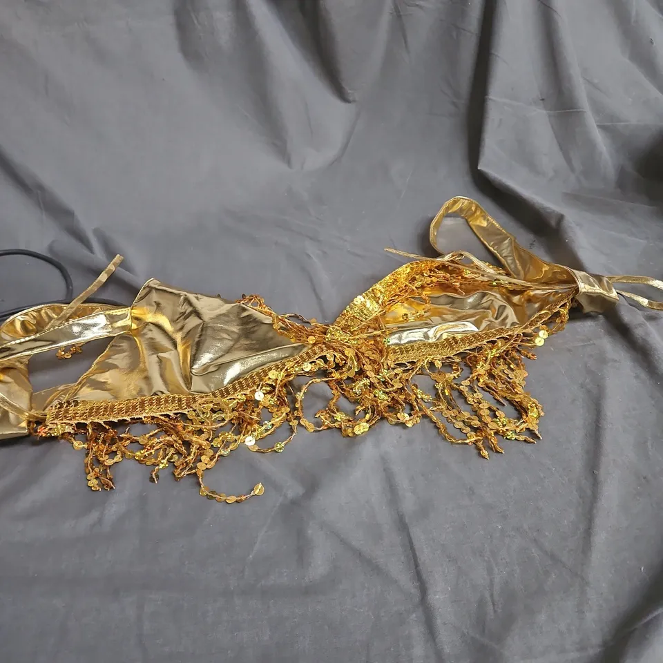 BOX OF APPROXIMATELY 25 ASSORTED CLOTHING ITEMS INCLUDING GREY HOODIE , FANCY DRESS BRA AND BLACK LEG WARMERS 