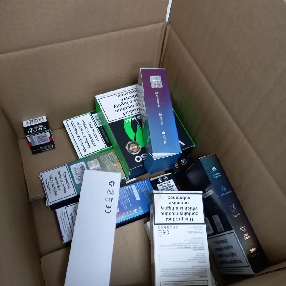 BOX OF APPROXIMATELY 10 ASSORTED E-CIG PRODUCTS TO INCLUDE ASPIRE, OXVA, VAPORESSO ETC