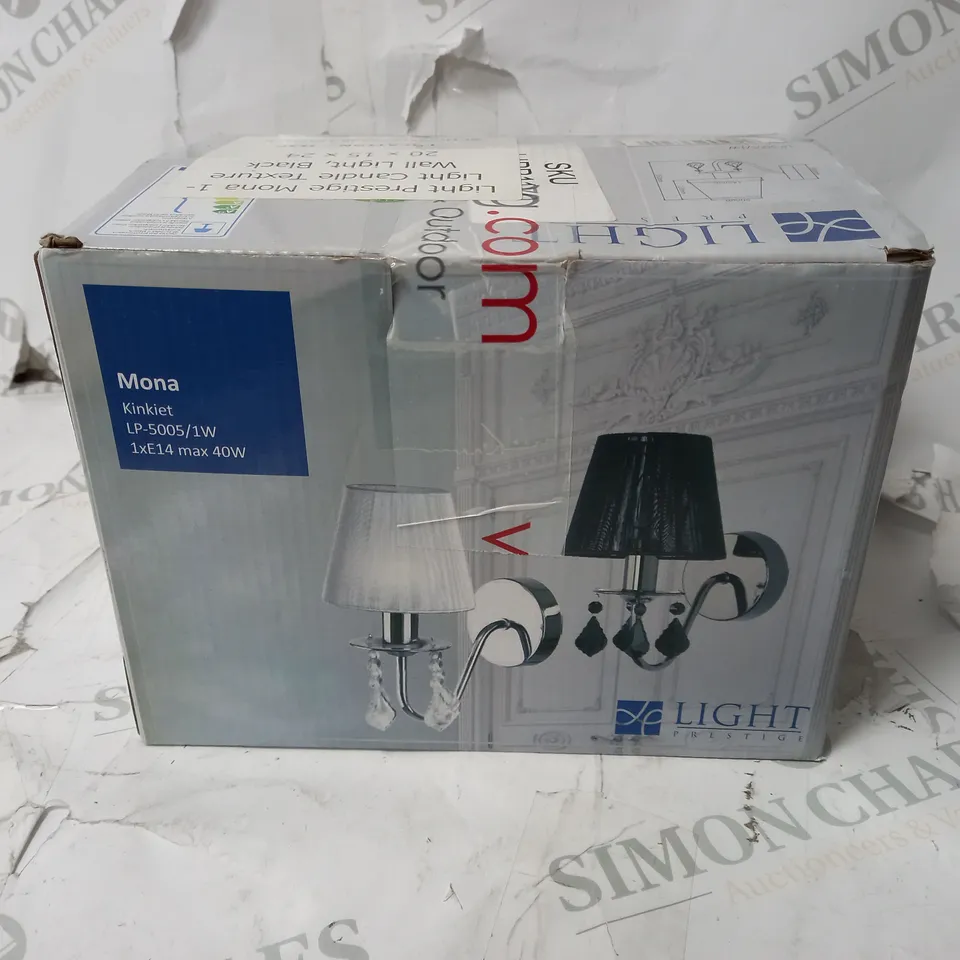 LIGHT PRESTIGE MONA 1 LIGHT CANDLE TEXTURE WALL LIGHT 