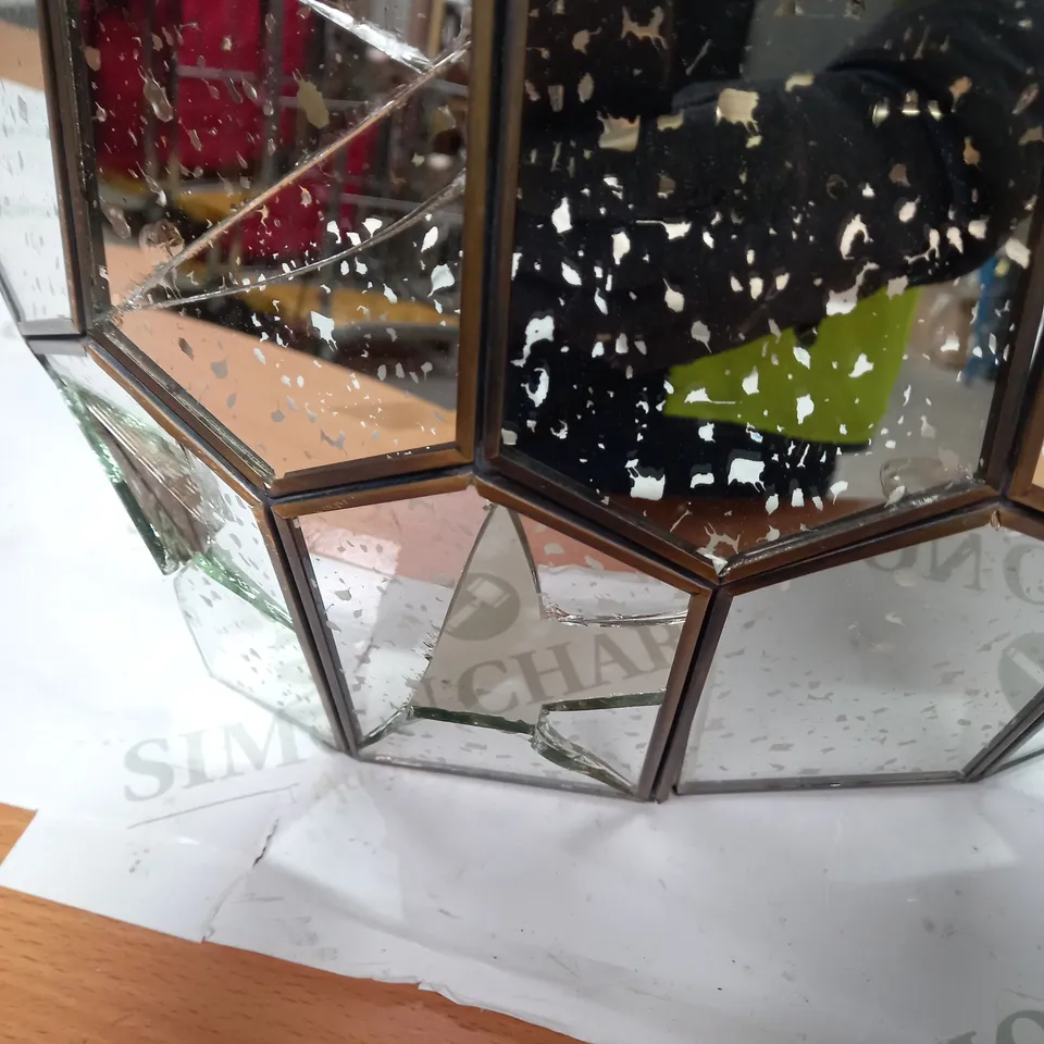 JOHN LEWIS ROMY MIRRORED GLASS PENTAGON CEILING LIGHT, STAINLESS STEEL