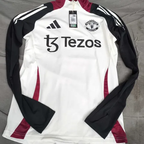 ADIDAS MANCHESTER UNITED TRAINING TOP IN WHITE - SMALL