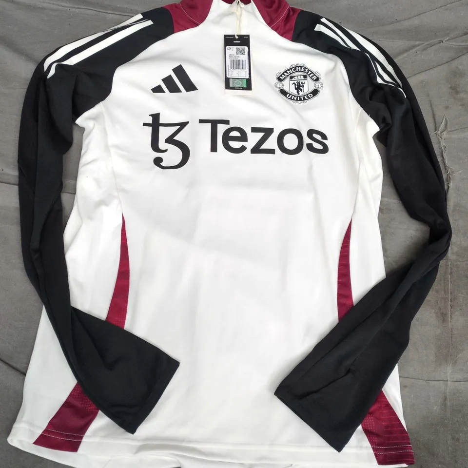 ADIDAS MANCHESTER UNITED TRAINING TOP IN WHITE - SMALL