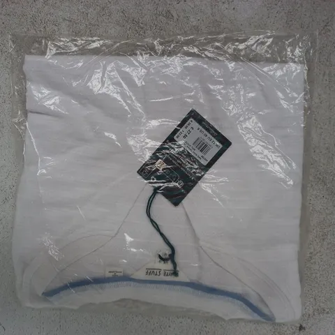 BAGGED WHITE STUFF NELLY NOTCH TEXTURE TEE IN WHITE SIZE UK 12