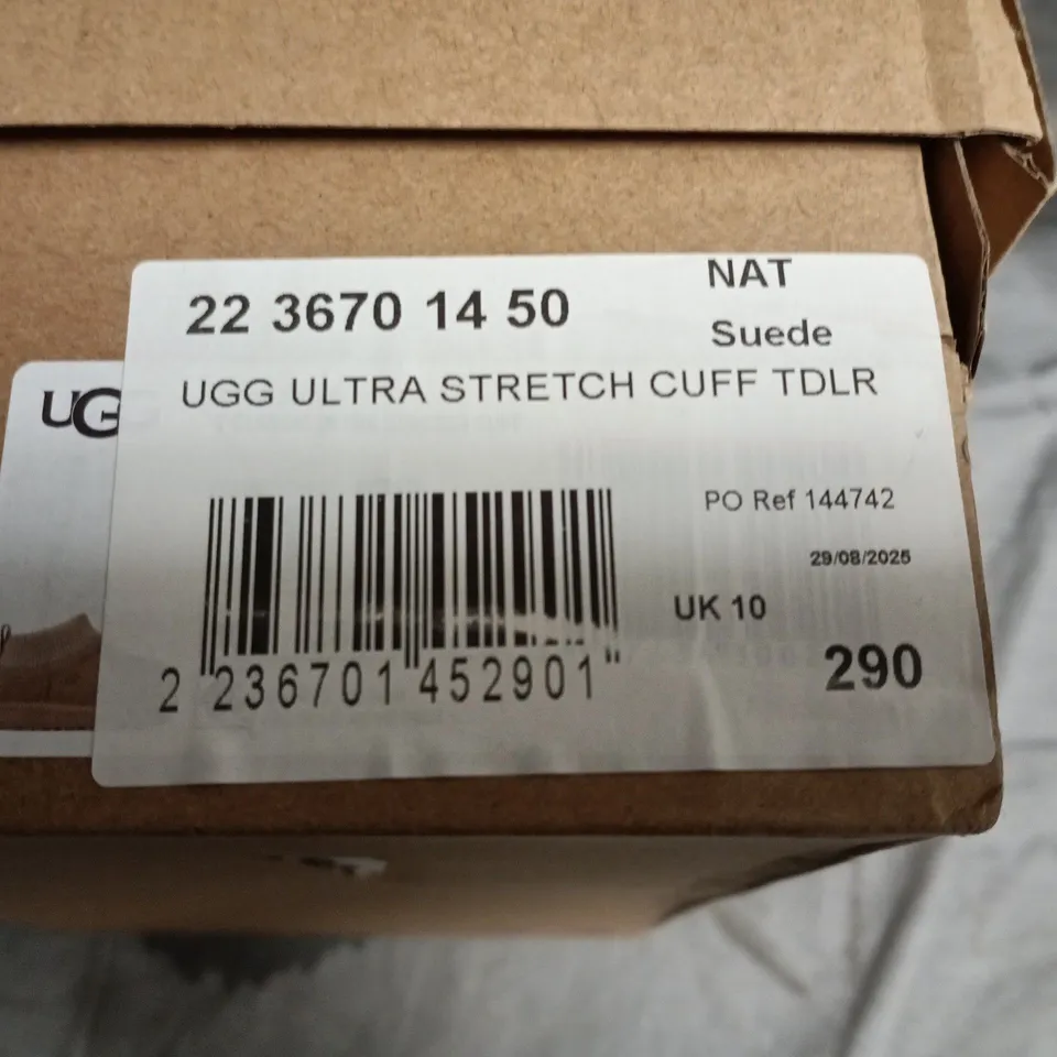 UGG ULTRA STRETCH CUFF SUEDE BOOTS – BEIGE, UK 10