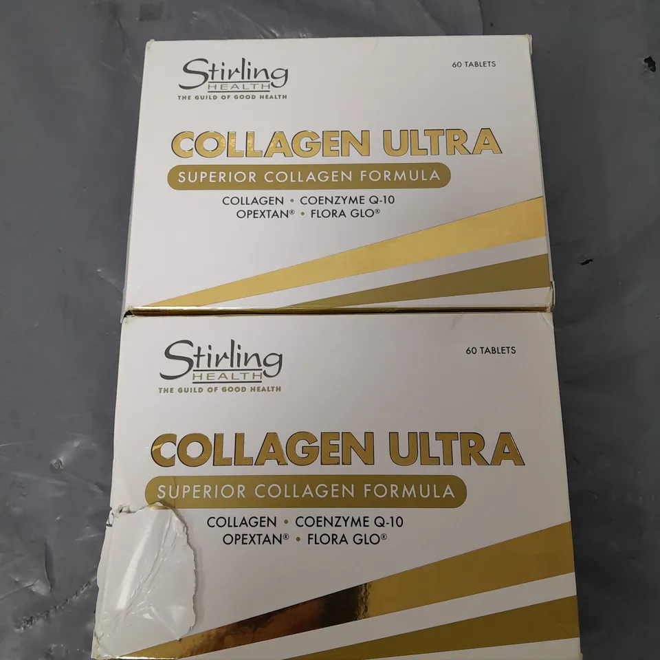 LOT OF 2 STIRLING HEALTH COLLAGEN ULTRA 60-TABLET PACKS