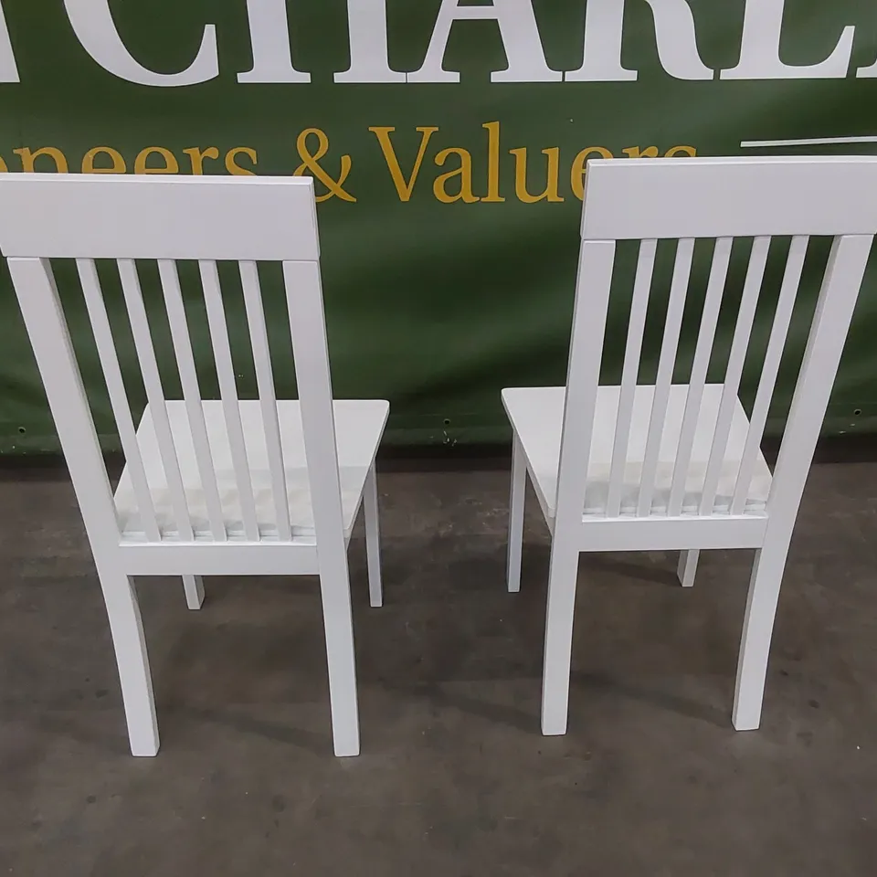 SET OF 2 OXFORD WHITE DINING CHAIRS 