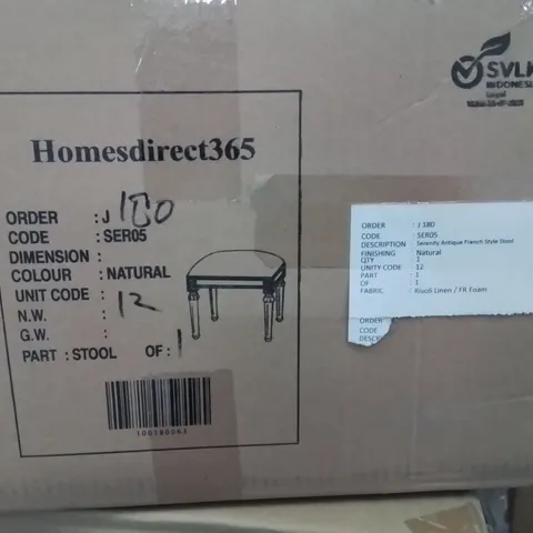 BRAND NEW HOMESDIRECT365 SERENITY ANTIQUE FRENCH STYLE STOOL