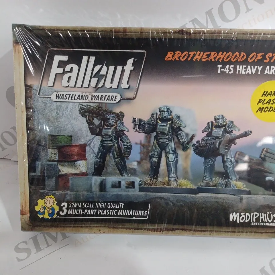 BOXED AND SEALED FALLOUT WASTELAND WARFARE BROTHERHOOD OF STEEL T-45 HEAVY ARMOR 3 32mm HIGH QUALITY MULTI-PART PLASTIC MINIATURES