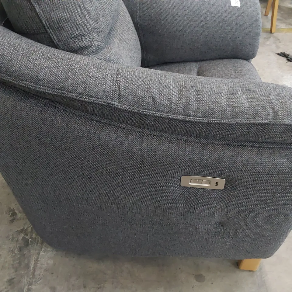 QUALITY BRITISH DESIGNER G PLAN JACKSON POWER RECLINING EASY CHAIR ROCHE SLATE FABRIC 