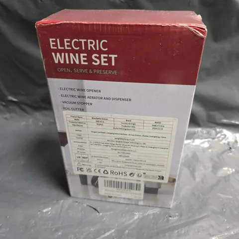 ELECTRIC WINE SET – BOTTLE OPENER, AERATOR, VACUUM STOPPER & FOIL CUTTER