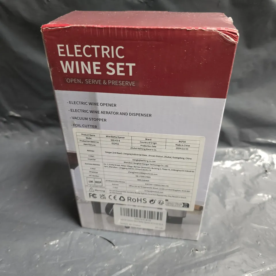 ELECTRIC WINE SET – BOTTLE OPENER, AERATOR, VACUUM STOPPER & FOIL CUTTER