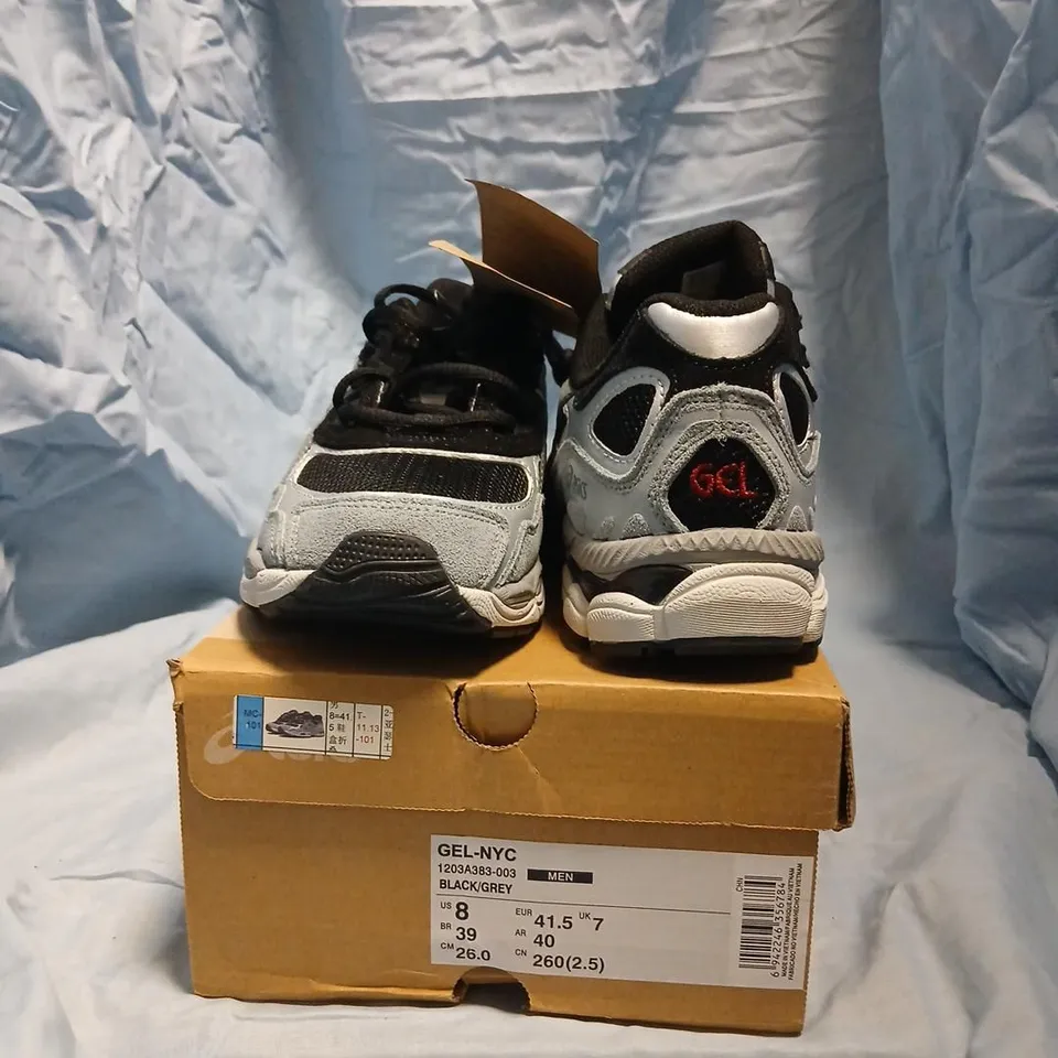 ASICS GEL-NYC MEN'S SHOES – BLACK/GREY (UK 7, US 8)