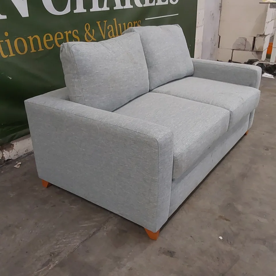 QUALITY DESIGNER LIGHT BLUE FABRIC SOFA BED