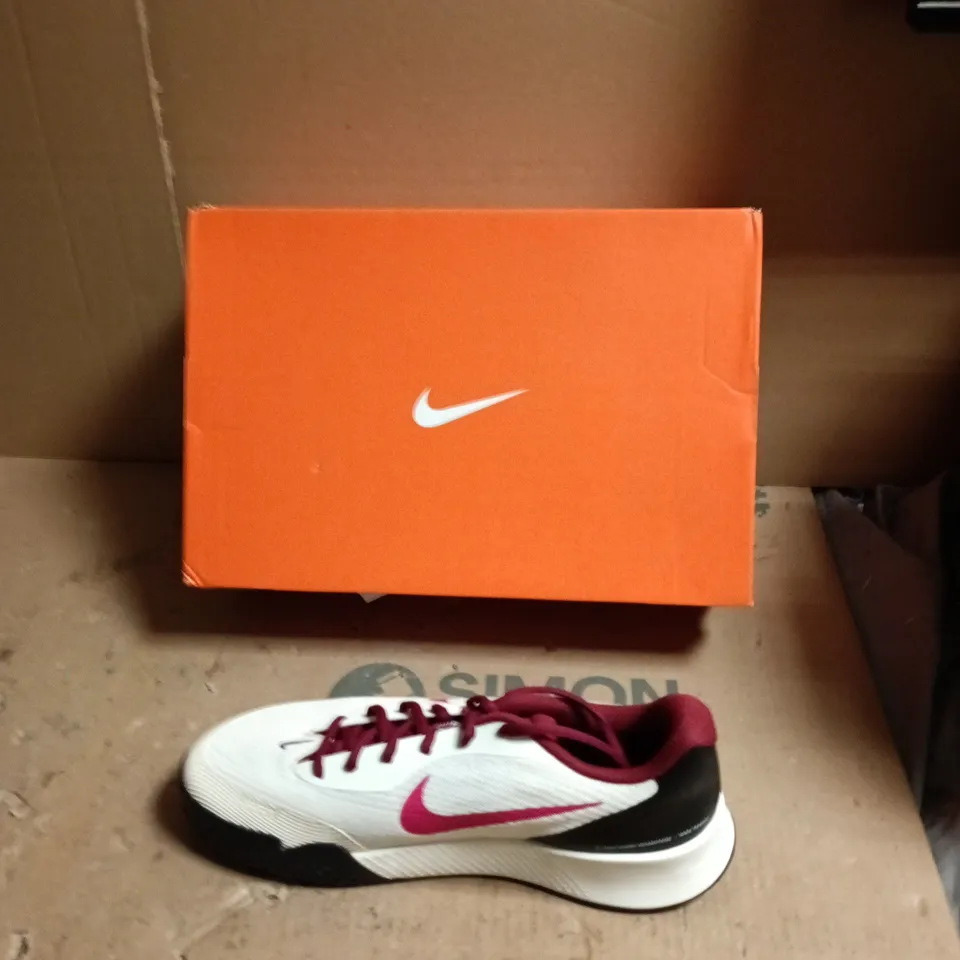 NIKE RUNNING SHOES – WHITE WITH PINK SWOOSH - UK SIZE 7.5 