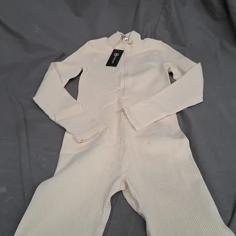 MOOSLOVER CREAM ZIP UP BODY SUIT - SMALL