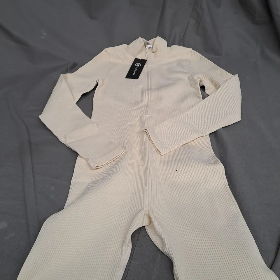MOOSLOVER CREAM ZIP UP BODY SUIT - SMALL