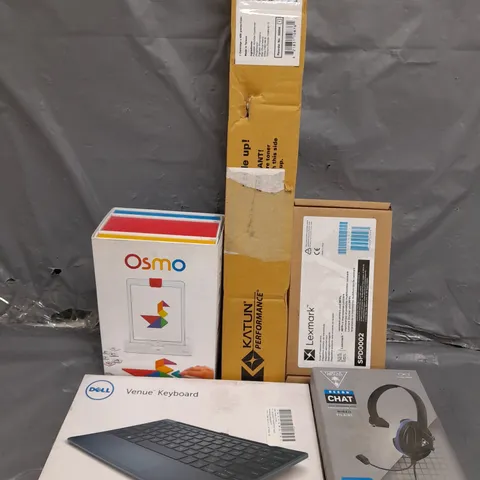 BOX OF APPROX. 20 ASSORTED ELECTRICAL ITEMS TOO INCLUDE , PROTECTION DEVICE , DELL KEYBOARD , OSMO STARTER PACK , ETC