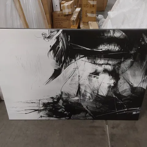 FACE ABSTRACT MONOCHROME - WRAPPED CANVAS GRAPHIC ART
