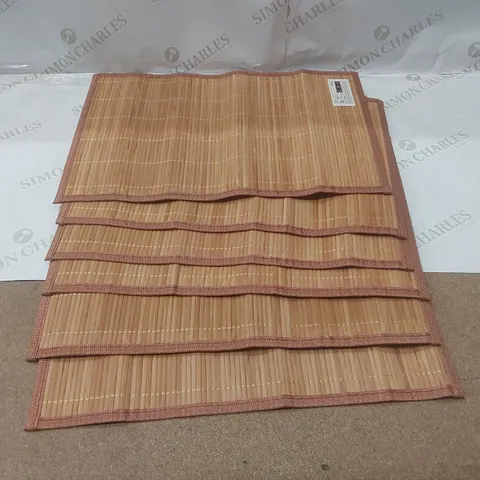 SET OF 6 BAMBOO SOLID COLOUR RECTANGLE PLACEMATS