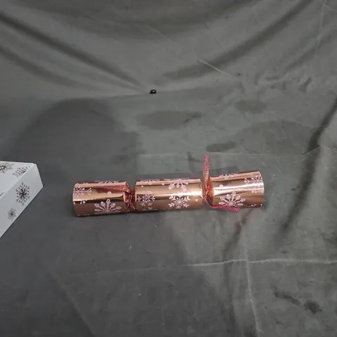 ELLA LUXURY CHRISTMAS CRACKERS – ROSE-GOLD SNOWFLAKE FOIL