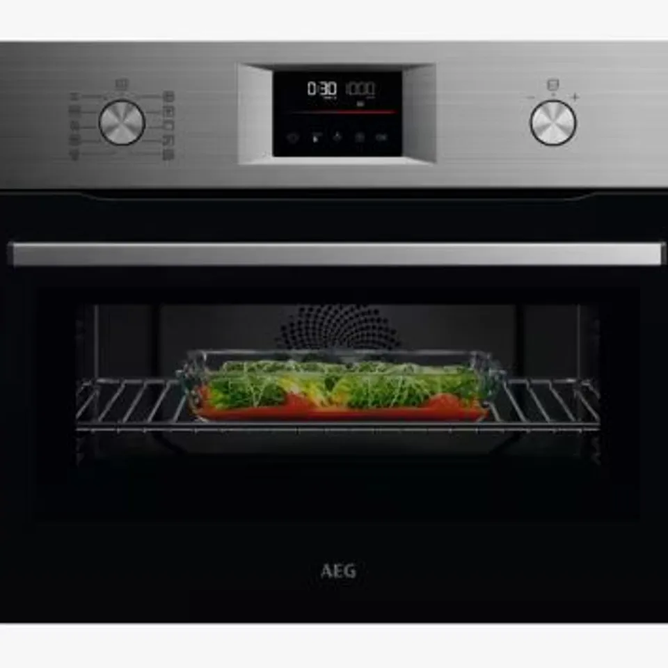 AEG OK6NK40M BUILT IN 6000 COMBIQUICK MICROWAVE AND BUILT-IN OVEN, STAINLESS STEEL