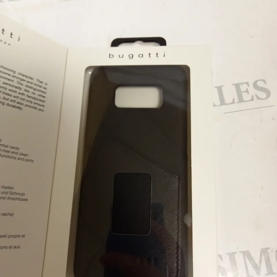 BOX OF APPROXIMATLEY 75 BUGATTI SAMSUNG S8 BLACK LEATHER CASE 