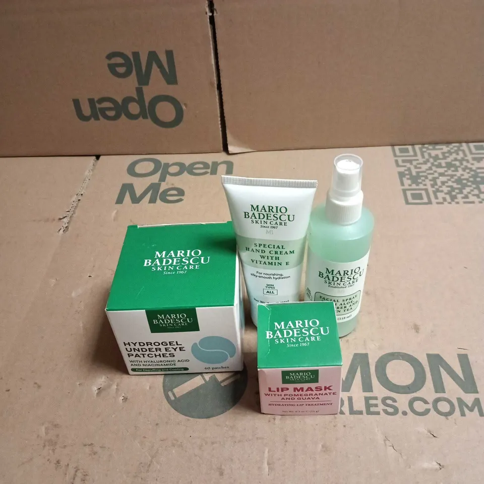 4 X MARIO BADESCU SKIN CARE ITEMS TO INCLUDE HYDROGEL UNDER EYE PATCHES ETC