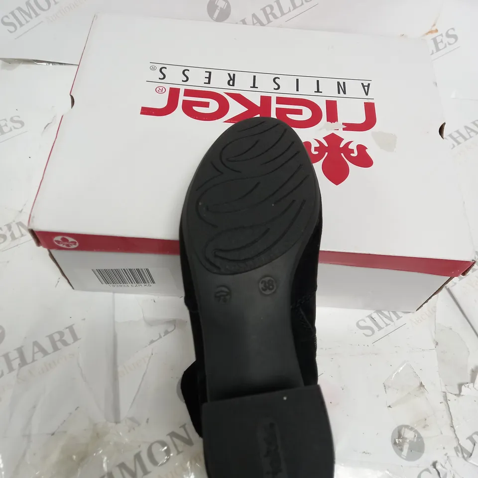 RIEKER BLACK HEEL ANKLE BOOT SIZE 5