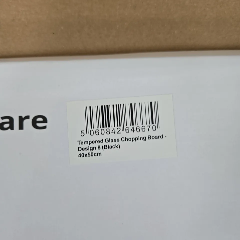 TEMPERED GLASS CHOPPING BOARD – DESIGN 8 (BLACK), 40X50CM