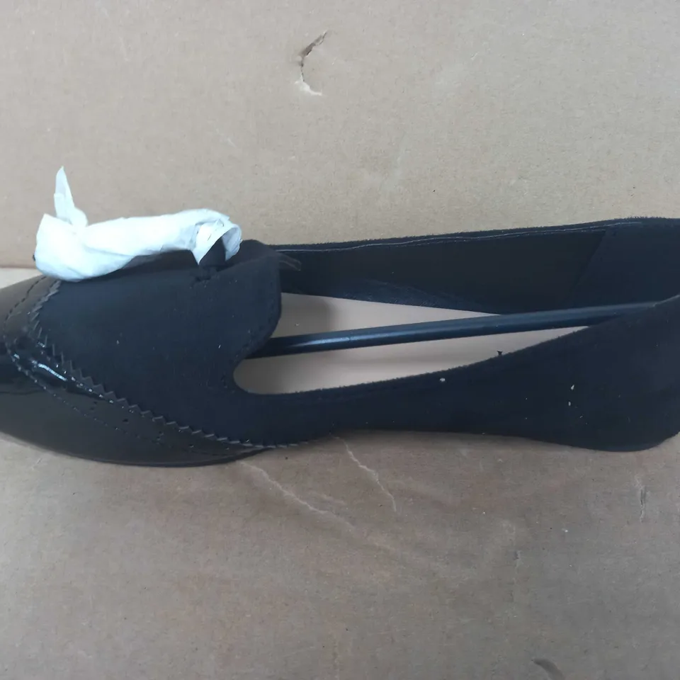 BOXED PAIR OF LA MAREY SLIP ON SHOES IN BLACK UK SIZE 5