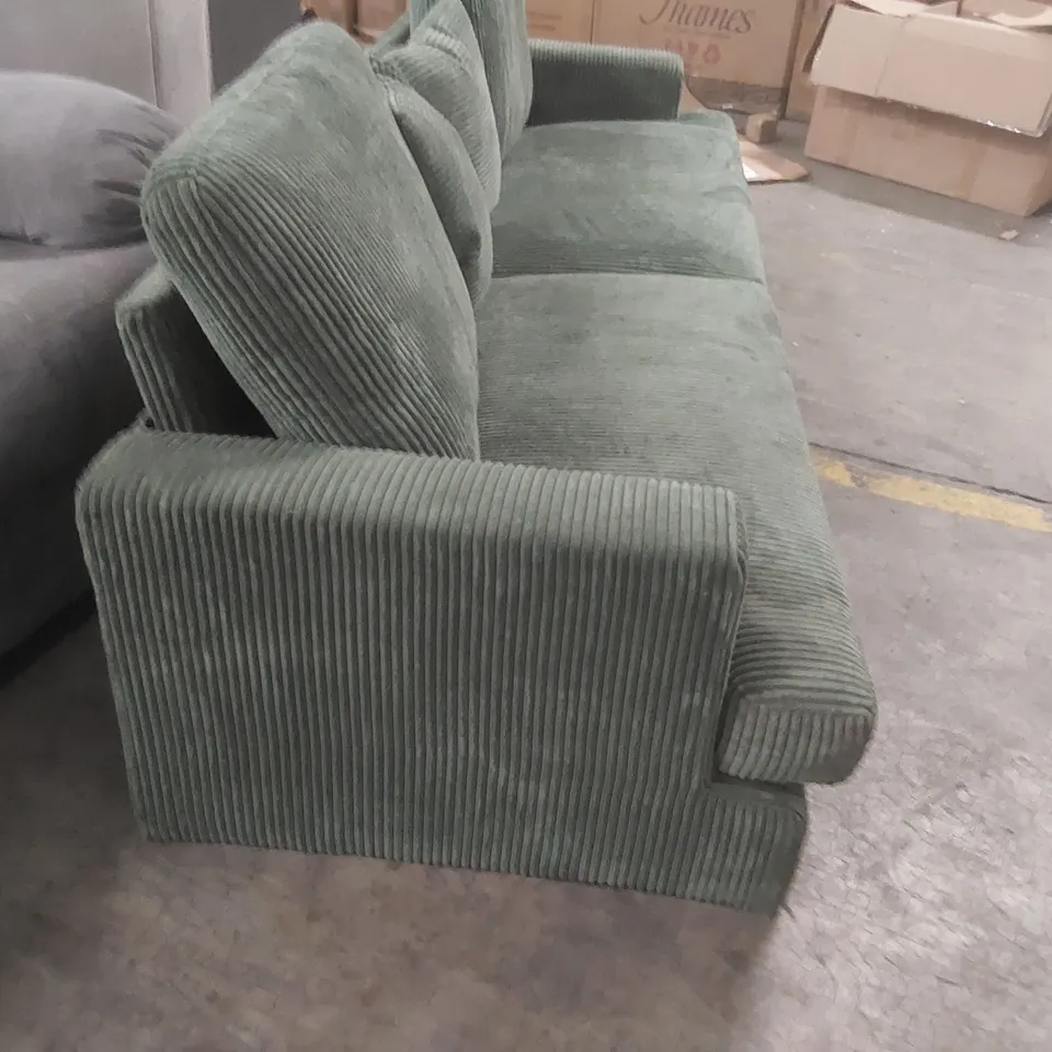 QUALITY DESIGNER 3 SEATER CORDUROY SOFA - MISSING LEGS