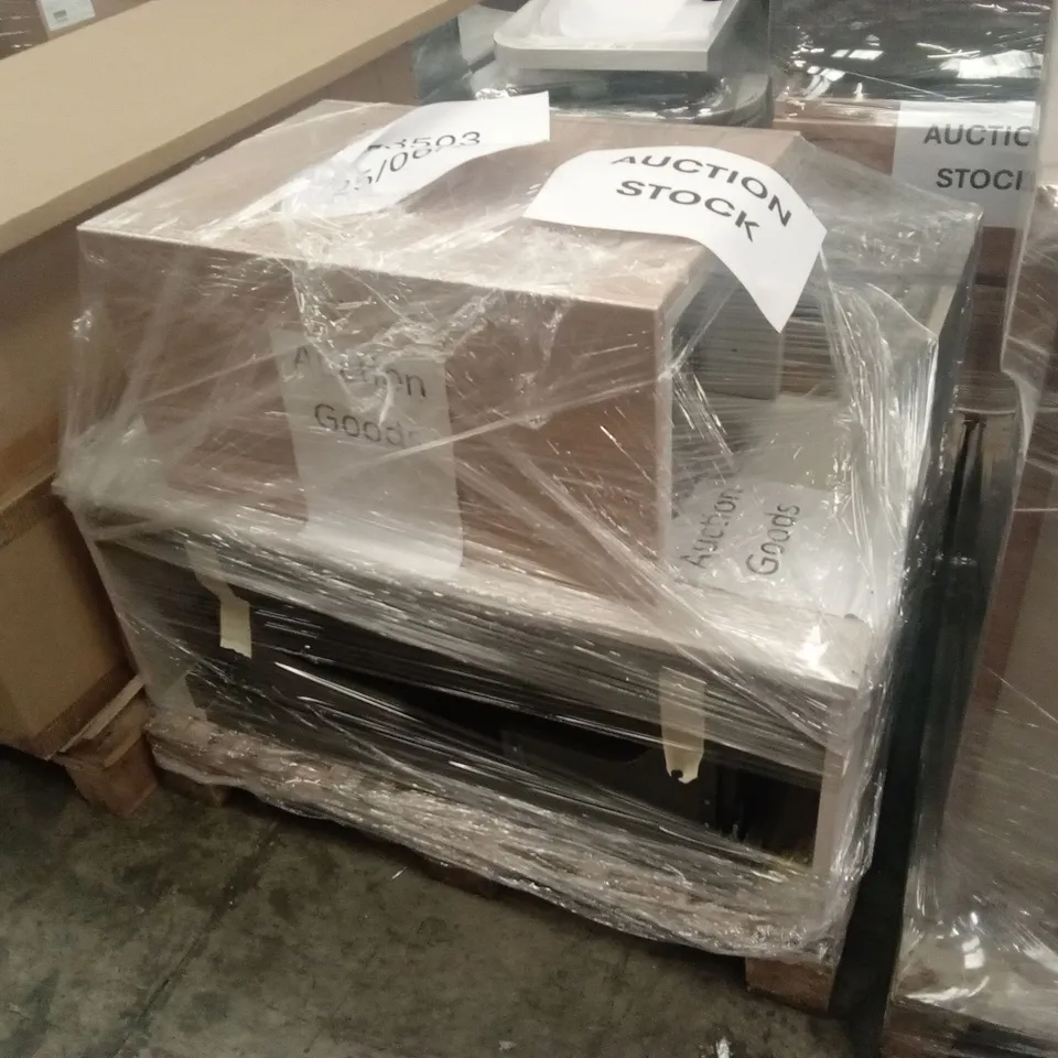PALLET OF ASSORTED DESIGNER BATHROOM VANITY UNITS AND BASINS