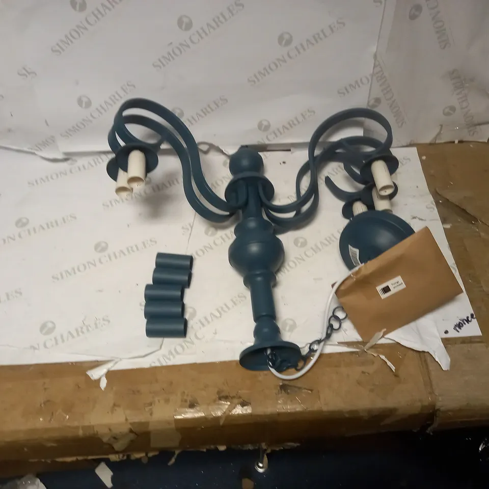 JOHN LEWIS BLUE CHANDELIER 5 POINT 