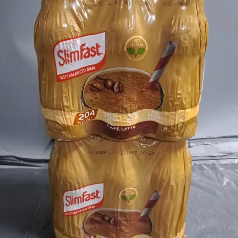 LOT OF 2 6 X 325ML BOTTLES OF SLIMFAST CAFÉ LATTE