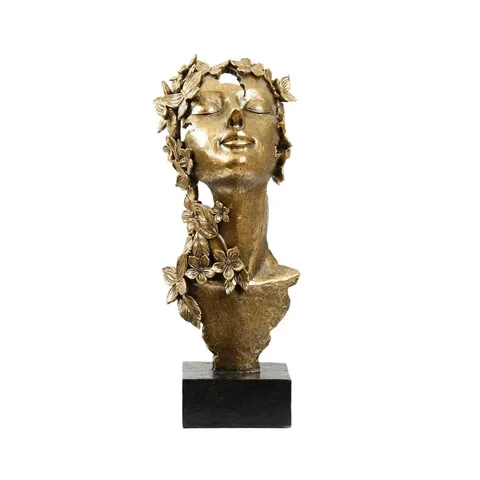 BOXED LUNDELL LADY FACE POLYRESIN FIGURE AND SCULPTURES