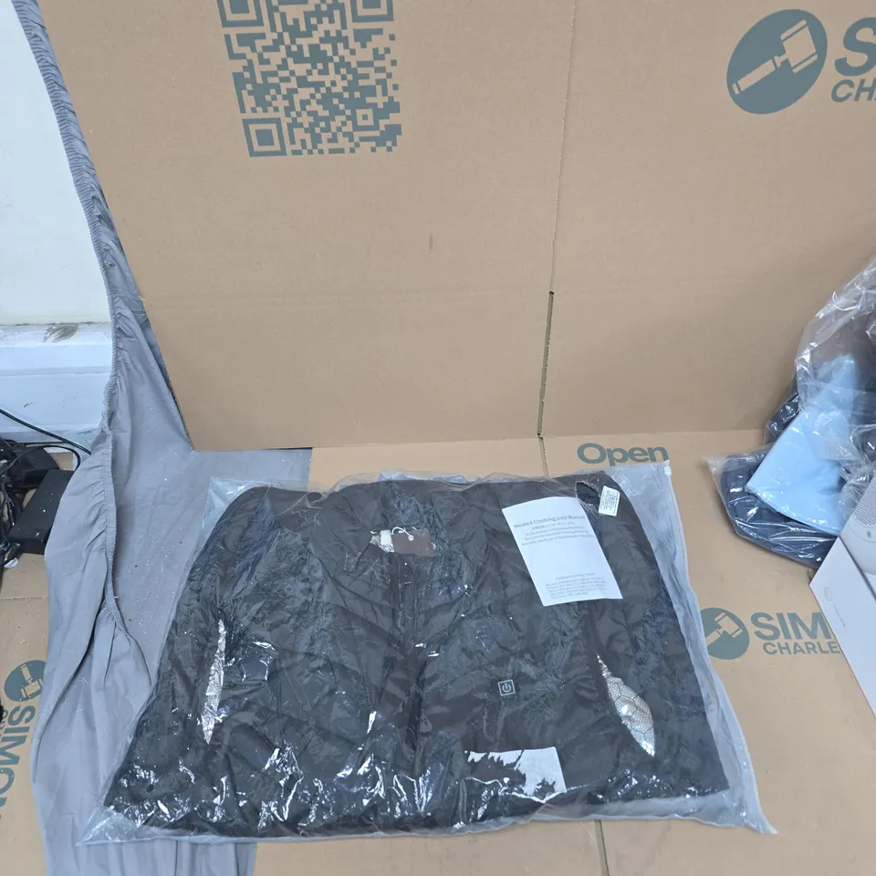 BOX OF APPROXIMATELY 15 ASSORTED ITEMS TO INCLUDE: HEATED GILET