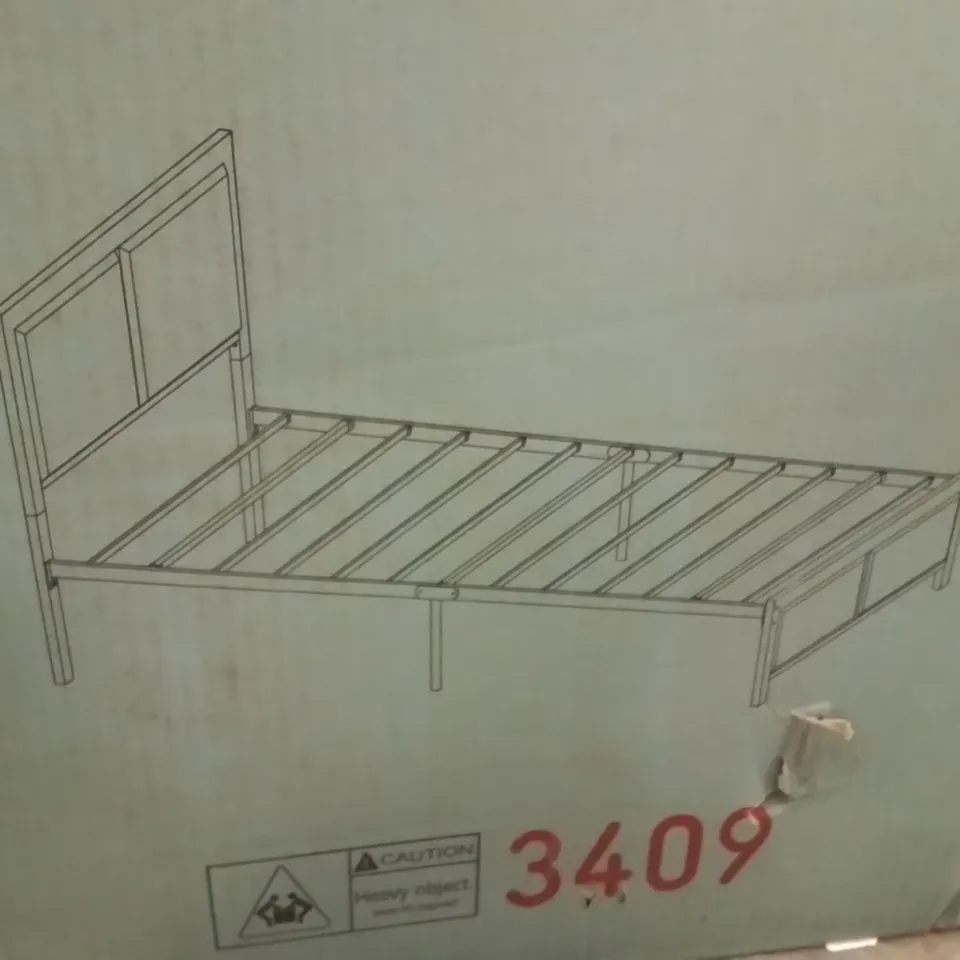 BOXED SINGLE/DOUBLE BED FRAME WITH HEADBOARD AND FOOTBOARD 